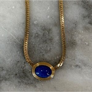Christian Dior 1980’s vintage resin cabochon pendant necklace